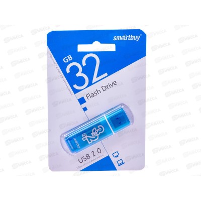 Флеш-карта USB 2.0 SmartBuy 32Gb Glossy series, синяя