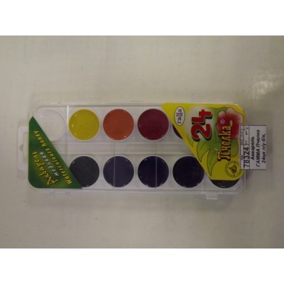 Акварель ГАММА Пчелка 24 цветов пластиковая упаковка, без кисти, 212035 *18 Акварель ГАММА Пчелка 24 цветов пластиковая упаковка, без кисти, 212035 *18