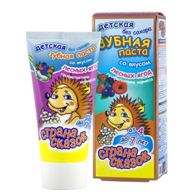 СТРАНА СКАЗОК зубная паста Лесные ягоды от 4 лет  50гр. в футляре *18  0276