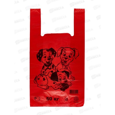 Пакет майка ПНД 30*55*30мкм Далматины красные *50/1000 Пакет майка ПНД 30*55*30мкм Далматины красные *50/1000