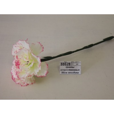 Цветы искусственные 45см гвоздика белая с окантовкой *10 183276