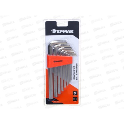 Набор ключей-шестигранников ЕРМАК 2,0-12мм, удлиненные, 9штук (012)  657-012 г