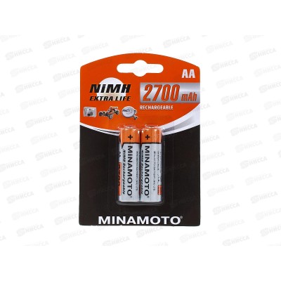 Батарейка Аккумуляторы Minamoto R6 AA 2700mAh Ni-MH BP-2 *2/26 Батарейка Аккумуляторы Minamoto R6 AA 2700mAh Ni-MH BP-2 *2/26