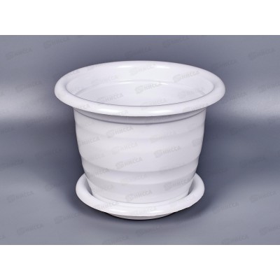 Горшок цветочный "Виола" 2л с поддоном белый *20 М1335 Горшок цветочный "Виола" 2л с поддоном белый *20 М1335