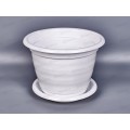 Горшок цветочный "Виола" 5л с поддоном белый *15 М1343 Горшок цветочный "Виола" 5л с поддоном белый *15 М1343