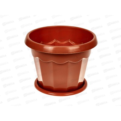 Горшок цветочный &quotГармония&quot 1,5л с поддоном (коричневый) *30 М1574