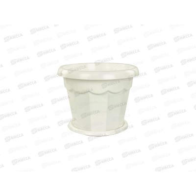 Горшок цветочный  &quotГармония&quot 2,5л с поддоном (белый) *30 М1410