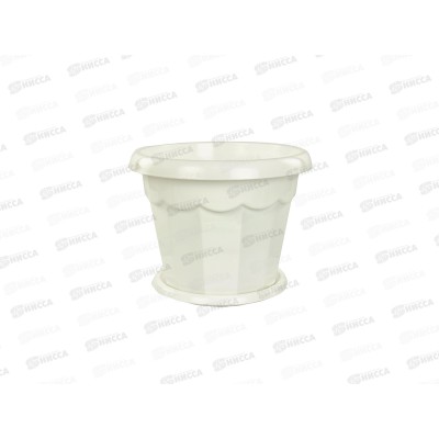 Горшок цветочный "Гармония" 4л с поддоном (белый) *20 М1411 Горшок цветочный "Гармония" 4л с поддоном (белый) *20 М1411