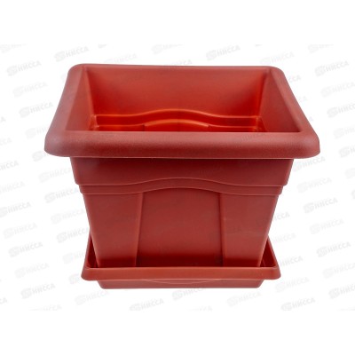 Горшок Квадро-8,1л Терракотовый с поддоном С164Т *12 Горшок Квадро-8,1л Терракотовый с поддоном С164Т *12