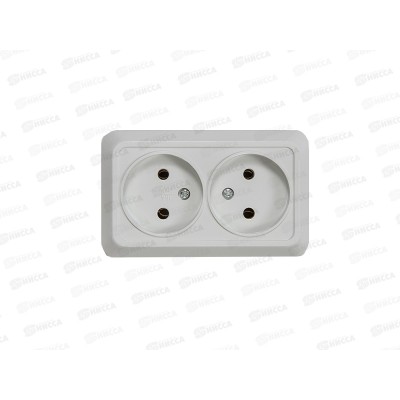 Розетка накладная BOLLETO двойная, белая, 7102-W (1210) *10 Розетка накладная BOLLETO двойная, белая, 7102-W (1210) *10