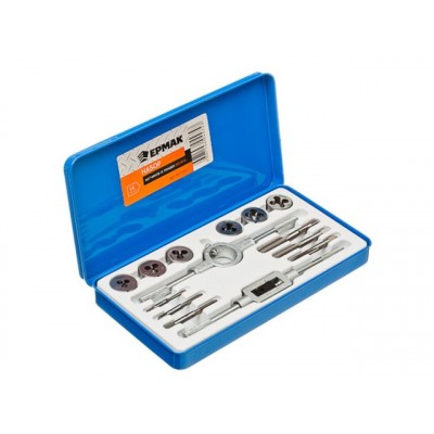 Набор метчиков и плашек 14предмета. ЕРМАК М3-М10    657-002  г