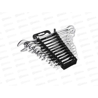 Набор ключей рожково-накидных 12 предметов пластиковый холдер полированные CRV 6-22мм г 736-098 Набор ключей рожково-накидных 12 предметов пластиковый холдер полированные CRV 6-22мм г 736-098