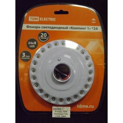 Фонарь TDM Кемпинг-1*24 4*AA, 24сд, подвес/магниты, 72лм/Вт, 0016 *12/72 Фонарь TDM Кемпинг-1*24 4*AA, 24сд, подвес/магниты, 72лм/Вт, 0016 *12/72