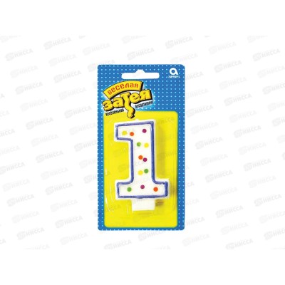 Свеча - цифра &quot1&quot 7,6см /А, 1502-0137