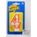 Свеча - цифра "4" 7,6см /А, 1502-0143 Свеча - цифра "4" 7,6см /А, 1502-0143