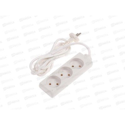 Удлинитель TDM У3 3гнезда, 3м, ПВС 2*0.75кв.мм 10А, 0201 Удлинитель TDM У3 3гнезда, 3м, ПВС 2*0.75кв.мм 10А, 0201