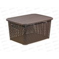 Ящик РОТАНГ с крышкой 280*185*126 коричневый ротанг М2372 *12 Ящик РОТАНГ с крышкой 280*185*126 коричневый ротанг М2372 *12