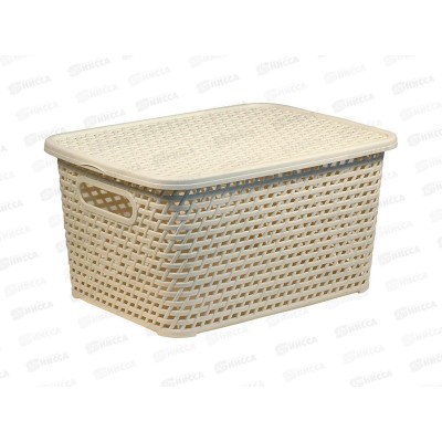 Ящик РОТАНГ с крышкой 370*280*190 белый ротанг М2375 *6 Ящик РОТАНГ с крышкой 370*280*190 белый ротанг М2375 *6