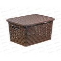 Ящик РОТАНГ с крышкой 370*280*190 коричневый ротанг М2375 *6 Ящик РОТАНГ с крышкой 370*280*190 коричневый ротанг М2375 *6