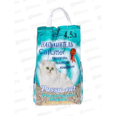 Наполнитель океанический для кошачьего туалета Пусси-кэт 4,5л *3 Наполнитель океанический для кошачьего туалета Пусси-кэт 4,5л *3