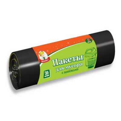 Мешки для мусора 35л 15шт Умничка 12мкм с завязками МП *25