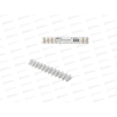 Зажим винтовой TDM ЗВИ-10 п/п 1,5-6кв.мм 12пар 100°C белый, 0023 *10