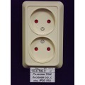 Розетка TDM двойная открытой установки, с з/ш, IP20 10А сл.кость, &quotЛадога&quot, 0065