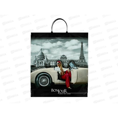 Пакет с пластиковой ручкой 40*44 Бонжур *10/100