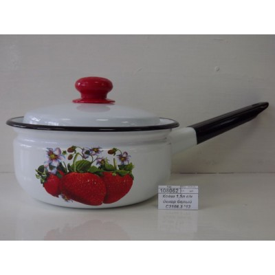 Ковш 1,5л с крышкой  с декором, цвет белый С2108.3 *12