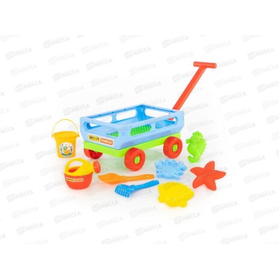Набор песочный №487 (Тележка+ведро+грабли+формы+лейка) 45751 *4