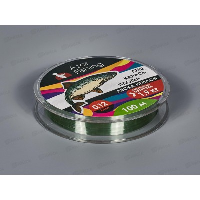 Леска AZOR нейлон Carp 100м, 0,12-0,37мм, 10видов зел 144-009 г Леска AZOR нейлон Carp 100м, 0,12-0,37мм, 10видов зел 144-009 г