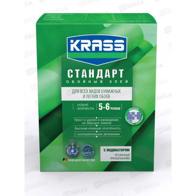 Клей KRASS для бумажных обоев 180 грамм  Россия *12