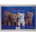 Альбом для рисования 24 листов  Hatber Милые котята, мелованный, на гребне, 406 *5/50 Альбом для рисования 24 листов  Hatber Милые котята, мелованный, на гребне, 406 *5/50