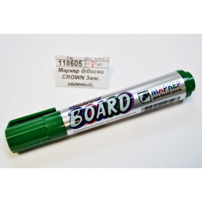 Маркер д/доски CROWN 3мм, зеленый, WB-1000 *12 Маркер д/доски CROWN 3мм, зеленый, WB-1000 *12