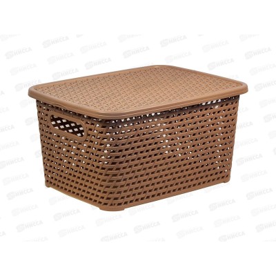 Ящик РОТАНГ с крышкой 280*185*126 бежевый ротанг М2372 *12 Ящик РОТАНГ с крышкой 280*185*126 бежевый ротанг М2372 *12
