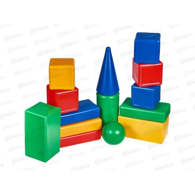 Набор строительный &quotГородок&quot 0080 кубики средние 14 элементов *10