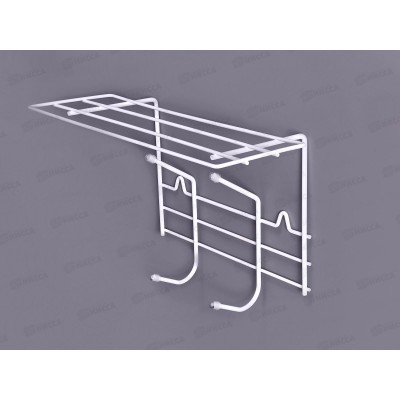 Вешалка для одежды 2 крючка с полкой белая АМ 17 *4 01295 Вешалка для одежды 2 крючка с полкой белая АМ 17 *4 01295