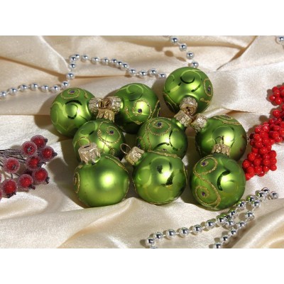 Набор шаров 9шт, 4см стекло Ажурный НУТ-40-1217 в треуг.тубе Набор шаров 9шт, 4см стекло Ажурный НУТ-40-1217 в треуг.тубе