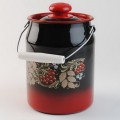 Бидон 3л красно-черный с декором и пластмассовой кнопкой С0612*38 *4 Бидон 3л красно-черный с декором и пластмассовой кнопкой С0612*38 *4