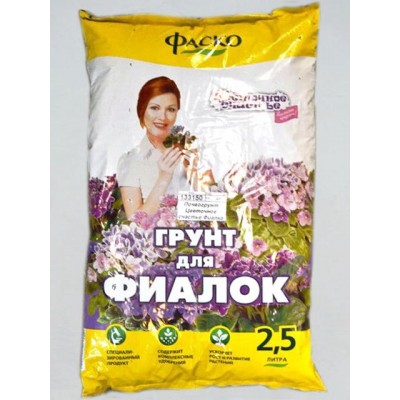 Почвогрунт Цветочное счастье Фиалка специализированный. 2,5 литров  *15