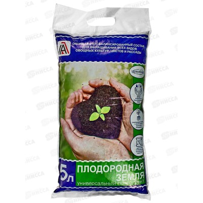 Грунт "Удачный сезон" Плодородная земля 5литров *5 Грунт "Удачный сезон" Плодородная земля 5литров *5