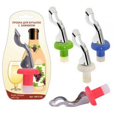 Пробка для бутылки с зажимом 3 цвета .AN13-42 *144 Пробка для бутылки с зажимом 3 цвета .AN13-42 *144