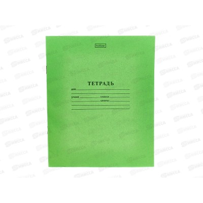 Тетрадь 18 листов клетка Hatber зеленая обложка, 05112 *15/240