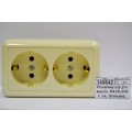 Розетка о/у 2-х мест. РА16-374 с з/к, Оптима, 374 слон.кост *36