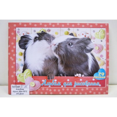 Альбом для рисования 20листов ПГС А5 Дом питомцы, скрепка *20 Альбом для рисования 20листов ПГС А5 Дом питомцы, скрепка *20
