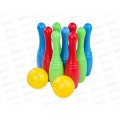 Кегли 9 штук + 2 маленьких мяча (сетка) И-1630 *14