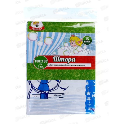 Штора в ванну полиэтиленовая 180*180 Корабли *40 Штора в ванну полиэтиленовая 180*180 Корабли *40