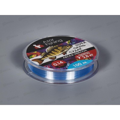 Леска AZOR нейлон Pike 100м, 0,14мм, св-голуб 144-033   г