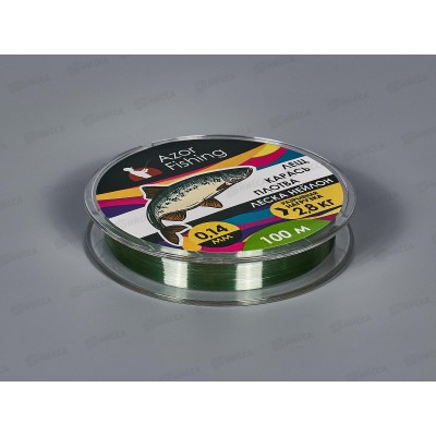 Леска AZOR нейлон Carp 100м, 0,14мм, зел 144-035   г