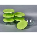 Набор салатников 6пр CHEF&quotS d-140мм с зеленой крышкой 53553 Green *8